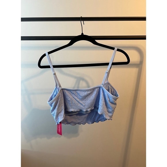 Xhilaration Baby Blue Cami Tank Textured Swim Bandeau Bikini Top Size XL NWT - Picture 8 of 8